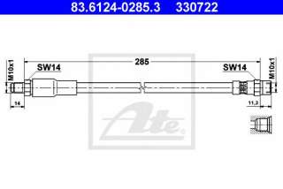 Przewód hamulcowy elastyczny ATE 83.6124-0285.3