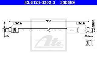 Przewód hamulcowy elastyczny ATE 83.6124-0303.3