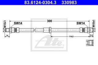 Przewód hamulcowy elastyczny ATE 83.6124-0304.3