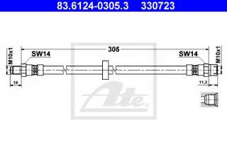 Przewód hamulcowy elastyczny ATE 83.6124-0305.3