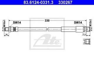 Przewód hamulcowy elastyczny ATE 83.6124-0331.3