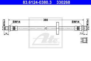 Przewód hamulcowy elastyczny ATE 83.6124-0380.3