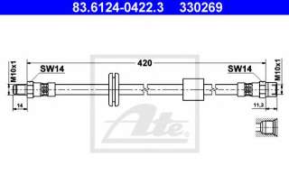 Przewód hamulcowy elastyczny ATE 83.6124-0422.3
