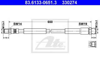 Przewód hamulcowy elastyczny ATE 83.6133-0651.3