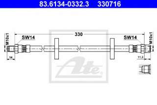 Przewód hamulcowy elastyczny ATE 83.6134-0332.3