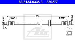Przewód hamulcowy elastyczny ATE 83.6134-0335.3