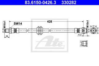 Przewód hamulcowy elastyczny ATE 83.6150-0426.3