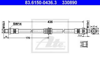 Przewód hamulcowy elastyczny ATE 83.6150-0436.3