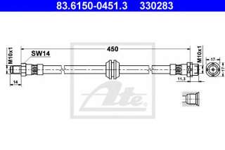 Przewód hamulcowy elastyczny ATE 83.6150-0451.3