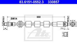 Przewód hamulcowy elastyczny ATE 83.6151-0552.3