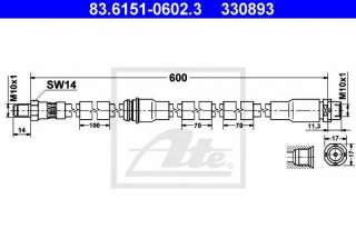 Przewód hamulcowy elastyczny ATE 83.6151-0602.3