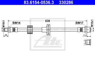 Przewód hamulcowy elastyczny ATE 83.6154-0536.3
