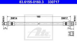Przewód hamulcowy elastyczny ATE 83.6155-0160.3
