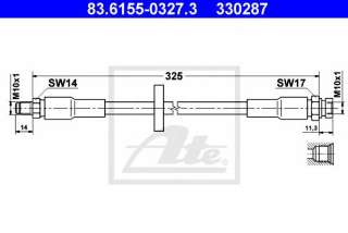 Przewód hamulcowy elastyczny ATE 83.6155-0327.3