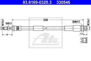 Przewód hamulcowy elastyczny ATE 83.6169-0325.3