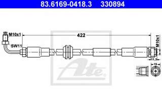 Przewód hamulcowy elastyczny ATE 83.6169-0418.3