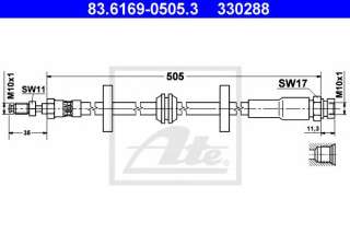 Przewód hamulcowy elastyczny ATE 83.6169-0505.3