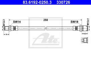 Przewód hamulcowy elastyczny ATE 83.6192-0250.3