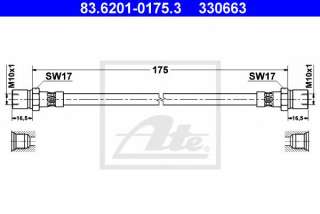 Przewód hamulcowy elastyczny ATE 83.6201-0175.3