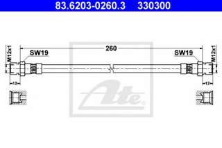 Przewód hamulcowy elastyczny ATE 83.6203-0260.3
