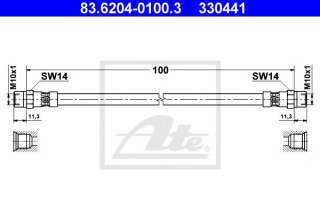 Przewód hamulcowy elastyczny ATE 83.6204-0100.3