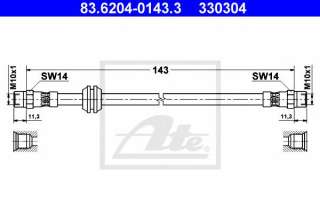 Przewód hamulcowy elastyczny ATE 83.6204-0143.3