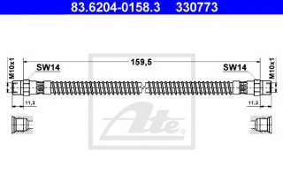 Przewód hamulcowy elastyczny ATE 83.6204-0158.3