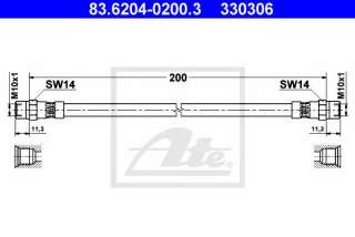 Przewód hamulcowy elastyczny ATE 83.6204-0200.3