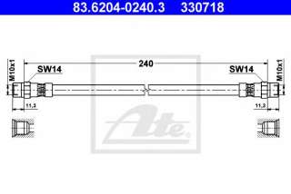 Przewód hamulcowy elastyczny ATE 83.6204-0240.3