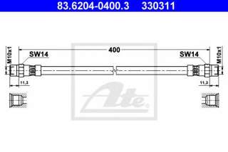 Przewód hamulcowy elastyczny ATE 83.6204-0400.3