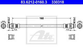 Przewód hamulcowy elastyczny ATE 83.6212-0160.3