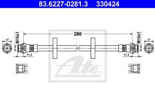 Przewód hamulcowy elastyczny ATE 83.6227-0281.3