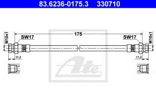 Przewód hamulcowy elastyczny ATE 83.6236-0175.3