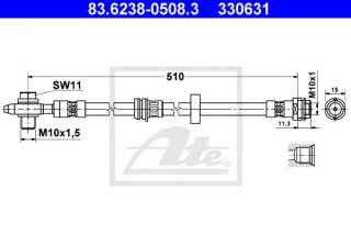 Przewód hamulcowy elastyczny ATE 83.6238-0508.3