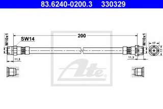 Przewód hamulcowy elastyczny ATE 83.6240-0200.3