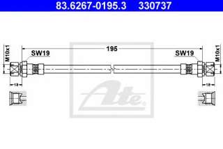 Przewód hamulcowy elastyczny ATE 83.6267-0195.3