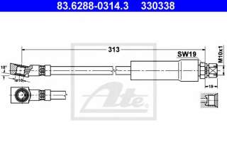Przewód hamulcowy elastyczny ATE 83.6288-0314.3