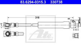 Przewód hamulcowy elastyczny ATE 83.6294-0315.3