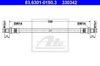 Przewód hamulcowy elastyczny ATE 83.6301-0150.3