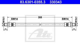 Przewód hamulcowy elastyczny ATE 83.6301-0355.3