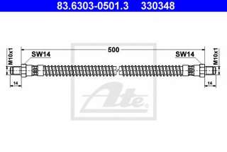 Przewód hamulcowy elastyczny ATE 83.6303-0501.3
