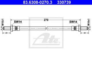 Przewód hamulcowy elastyczny ATE 83.6308-0270.3