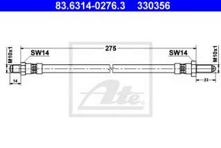 Przewód hamulcowy elastyczny ATE 83.6314-0276.3