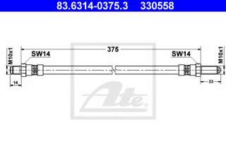 Przewód hamulcowy elastyczny ATE 83.6314-0375.3
