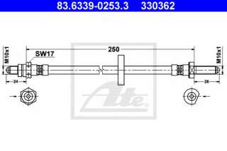 Przewód hamulcowy elastyczny ATE 83.6339-0253.3