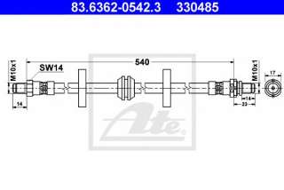 Przewód hamulcowy elastyczny ATE 83.6362-0542.3