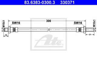 Przewód hamulcowy elastyczny ATE 83.6383-0300.3