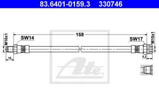 Przewód hamulcowy elastyczny ATE 83.6401-0159.3
