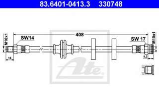 Przewód hamulcowy elastyczny ATE 83.6401-0413.3
