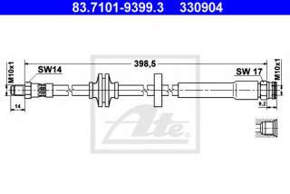 Przewód hamulcowy elastyczny ATE 83.7101-9399.3